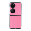 For Huawei P50 Pocket Plain Skin Litchi Texture Phone Case(Pink)