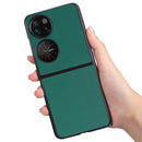 For Huawei P50 Pocket Plain Skin Litchi Texture Phone Case(Green)