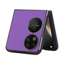 For Huawei P50 Pocket Plain Skin Litchi Texture Phone Case(Purple)