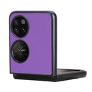 For Huawei P50 Pocket Plain Skin Litchi Texture Phone Case(Purple)