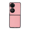 For Huawei P50 Pocket Cross Texture Phone Case(Pink)