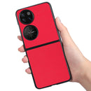 For Huawei P50 Pocket Cross Texture Phone Case(Red)