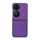 For Huawei P50 Pocket Cross Texture Phone Case(Purple)