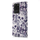 For Galaxy S20 Ultra 3D Pattern Magnetic Suction Horizontal Flip Leather Case with Holder & Card Slots & Wallet & Photo Holder(Skull Flower)