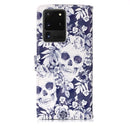 For Galaxy S20 Ultra 3D Pattern Magnetic Suction Horizontal Flip Leather Case with Holder & Card Slots & Wallet & Photo Holder(Skull Flower)