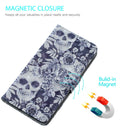 For Galaxy S20 Ultra 3D Pattern Magnetic Suction Horizontal Flip Leather Case with Holder & Card Slots & Wallet & Photo Holder(Skull Flower)