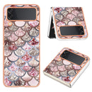 For Samsung Galaxy Z Flip4 Electroplating IMD TPU Phone Case with Ring(Pink Scales)