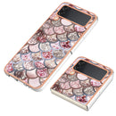 For Samsung Galaxy Z Flip4 Electroplating IMD TPU Phone Case with Ring(Pink Scales)