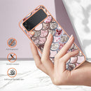 For Samsung Galaxy Z Flip4 Electroplating IMD TPU Phone Case with Ring(Pink Scales)