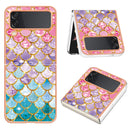 For Samsung Galaxy Z Flip4 Electroplating IMD TPU Phone Case with Ring(Colorful Scales)