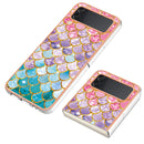 For Samsung Galaxy Z Flip4 Electroplating IMD TPU Phone Case with Ring(Colorful Scales)