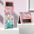 For Samsung Galaxy Z Flip4 Electroplating IMD TPU Phone Case with Ring(Colorful Scales)
