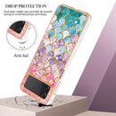 For Samsung Galaxy Z Flip4 Electroplating IMD TPU Phone Case with Ring(Colorful Scales)