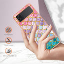 For Samsung Galaxy Z Flip4 Electroplating IMD TPU Phone Case with Ring(Colorful Scales)