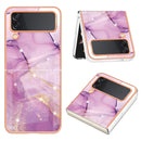 For Samsung Galaxy Z Flip4 Electroplating Marble Pattern IMD TPU Phone Case(Purple 001)