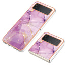 For Samsung Galaxy Z Flip4 Electroplating Marble Pattern IMD TPU Phone Case(Purple 001)