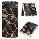 For Samsung Galaxy Z Flip4 Electroplating Marble Flower Pattern TPU Phone Case(Black Flower)