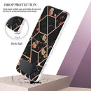 For Samsung Galaxy Z Flip4 Electroplating Marble Flower Pattern TPU Phone Case(Black Flower)