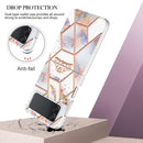 For Samsung Galaxy Z Flip4 Electroplating Marble Flower Pattern TPU Phone Case(Crown)