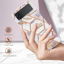 For Samsung Galaxy Z Flip4 Electroplating Marble Flower Pattern TPU Phone Case(Crown)