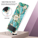 For Samsung Galaxy Z Flip4 Electroplating Marble Flower Pattern TPU Phone Case(Blue Flower)