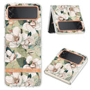 For Samsung Galaxy Z Flip4 Flowers and Plants Series IMD TPU Phone Case(Green Gardenia)