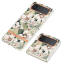 For Samsung Galaxy Z Flip4 Flowers and Plants Series IMD TPU Phone Case(Green Gardenia)