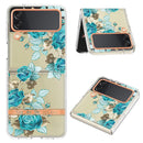 For Samsung Galaxy Z Flip4 Flowers and Plants Series IMD TPU Phone Case(Blue Rose)