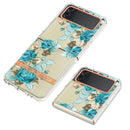 For Samsung Galaxy Z Flip4 Flowers and Plants Series IMD TPU Phone Case(Blue Rose)