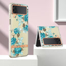 For Samsung Galaxy Z Flip4 Flowers and Plants Series IMD TPU Phone Case(Blue Rose)