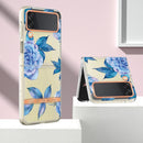 For Samsung Galaxy Z Flip4 Flowers and Plants Series IMD TPU Phone Case(Orchid Peony)