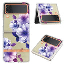 For Samsung Galaxy Z Flip4 Flowers and Plants Series IMD TPU Phone Case(Purple Begonia)