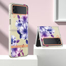 For Samsung Galaxy Z Flip4 Flowers and Plants Series IMD TPU Phone Case(Purple Begonia)