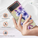 For Samsung Galaxy Z Flip4 Flowers and Plants Series IMD TPU Phone Case(Purple Begonia)