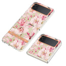 For Samsung Galaxy Z Flip4 Flowers and Plants Series IMD TPU Phone Case(Pink Gardenia)