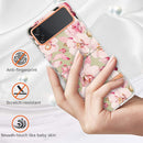 For Samsung Galaxy Z Flip4 Flowers and Plants Series IMD TPU Phone Case(Pink Gardenia)