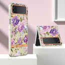 For Samsung Galaxy Z Flip4 Flowers and Plants Series IMD TPU Phone Case(Purple Peony)