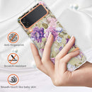 For Samsung Galaxy Z Flip4 Flowers and Plants Series IMD TPU Phone Case(Purple Peony)