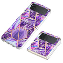 For Samsung Galaxy Z Flip4 Electroplating IMD Splicing Marble TPU Phone Case(Dark Purple)