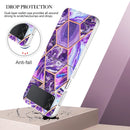 For Samsung Galaxy Z Flip4 Electroplating IMD Splicing Marble TPU Phone Case(Dark Purple)