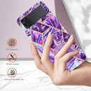 For Samsung Galaxy Z Flip4 Electroplating IMD Splicing Marble TPU Phone Case(Dark Purple)