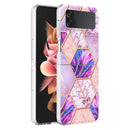 For Samsung Galaxy Z Flip4 Electroplating IMD Splicing Marble TPU Phone Case(Light Purple)