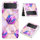 For Samsung Galaxy Z Flip4 Electroplating IMD Splicing Marble TPU Phone Case(Light Purple)