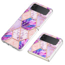 For Samsung Galaxy Z Flip4 Electroplating IMD Splicing Marble TPU Phone Case(Light Purple)