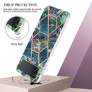 For Samsung Galaxy Z Flip4 Electroplating IMD Splicing Marble TPU Phone Case(Blue Green)