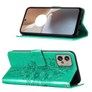 For Motorola Moto G32 Embossed Butterfly Flip Leather Phone Case(Green)
