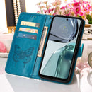 For Motorola Moto G62 5G Embossed Butterfly Flip Leather Phone Case(Blue)