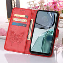 For Motorola Moto G62 5G Embossed Butterfly Flip Leather Phone Case(Red)