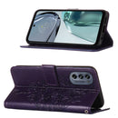 For Motorola Moto G62 5G Embossed Butterfly Flip Leather Phone Case(Dark Purple)