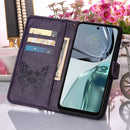 For Motorola Moto G62 5G Embossed Butterfly Flip Leather Phone Case(Dark Purple)